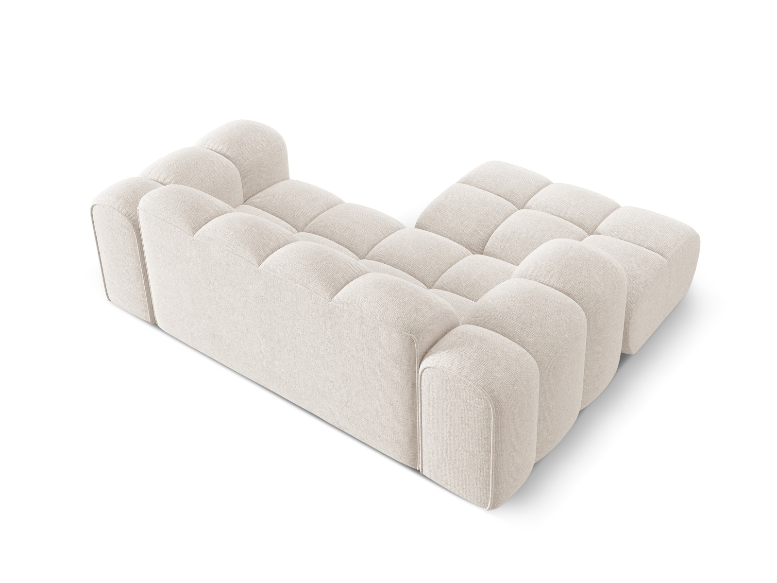 Cosmopolitan Design Ecksofa Treno 2-Sitzer Chenille Eden Helles Beige Links