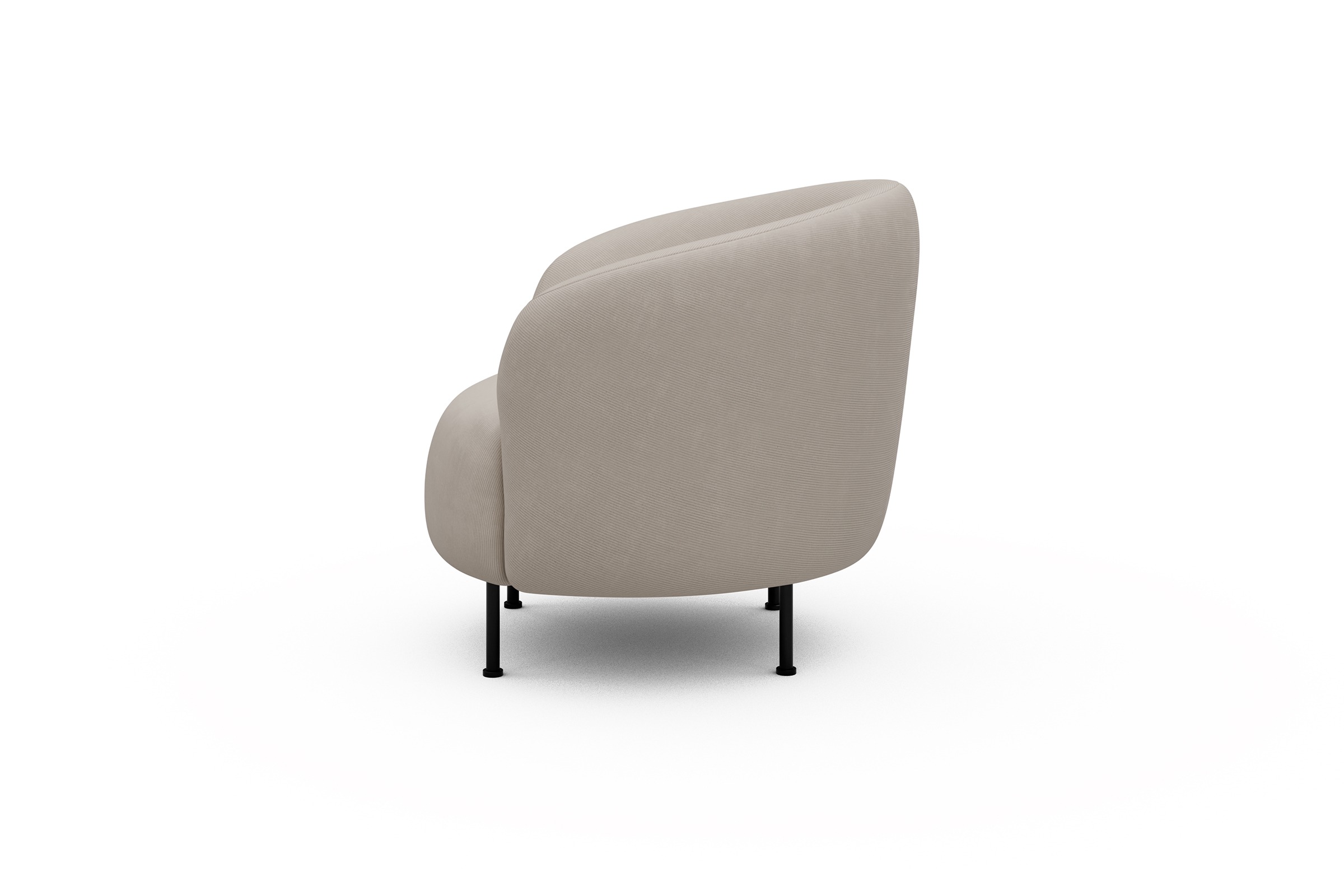 Sessel Ronda Metallbeine Schwarz Cordufine-Off-White