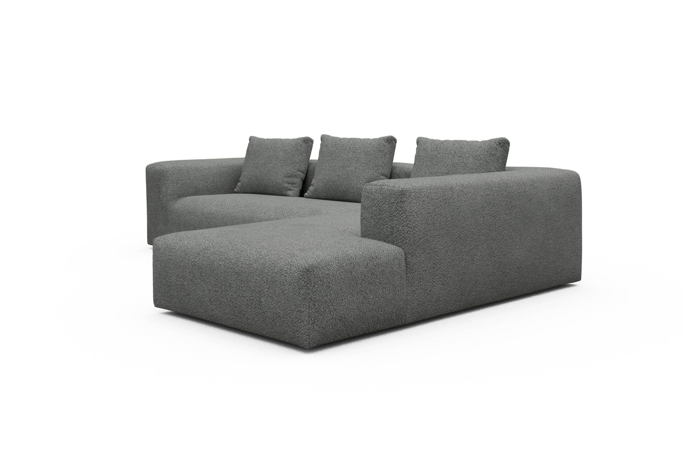 Ecksofa Fred Relax-Ecke rechts mit 2,5-Sitzer Vanora-Warm-Grey