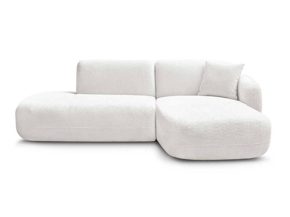 Bobochic Anda Ecksofa 241 × 163 cm Chenille Weiß Ecke rechts