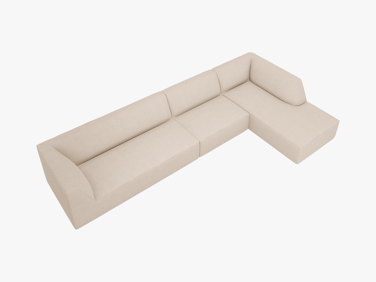 Micadoni Ecksofa Ruby 5-Sitzer Rechts Strukturierter Stoff Ottawa Beige