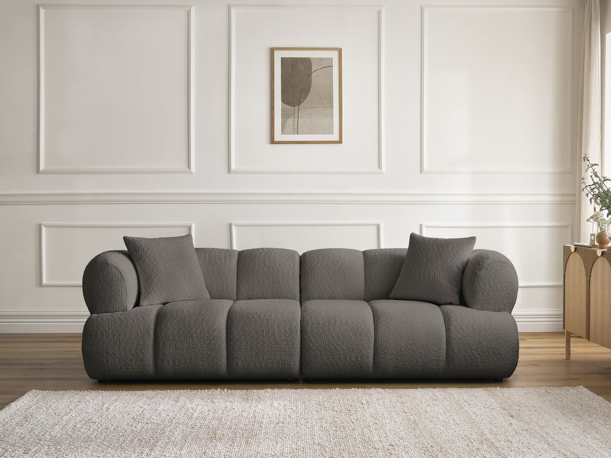 Bobochic Pamira Sofa 3-Sitzer Bouclé-Stoff Braun