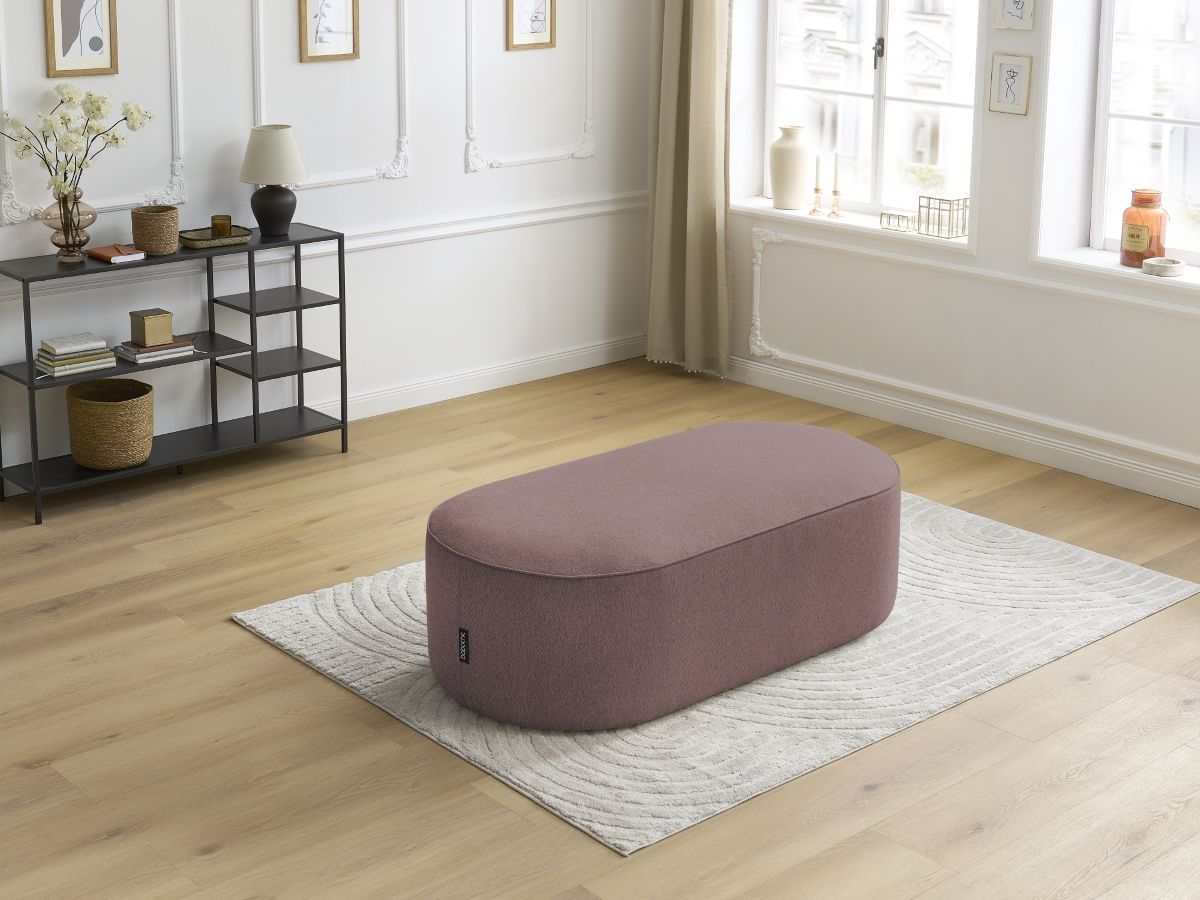 Bobochic Rousseau Pouf Melange-Stoff Rosa