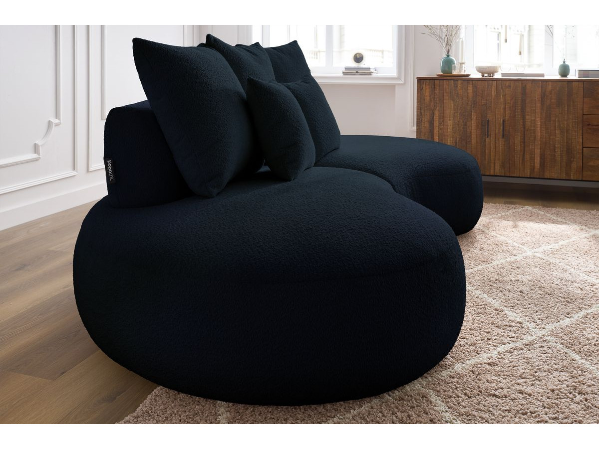 Bobochic Saint-germain Sofa 3-Sitzer Bouclé-Stoff Dunkelblau