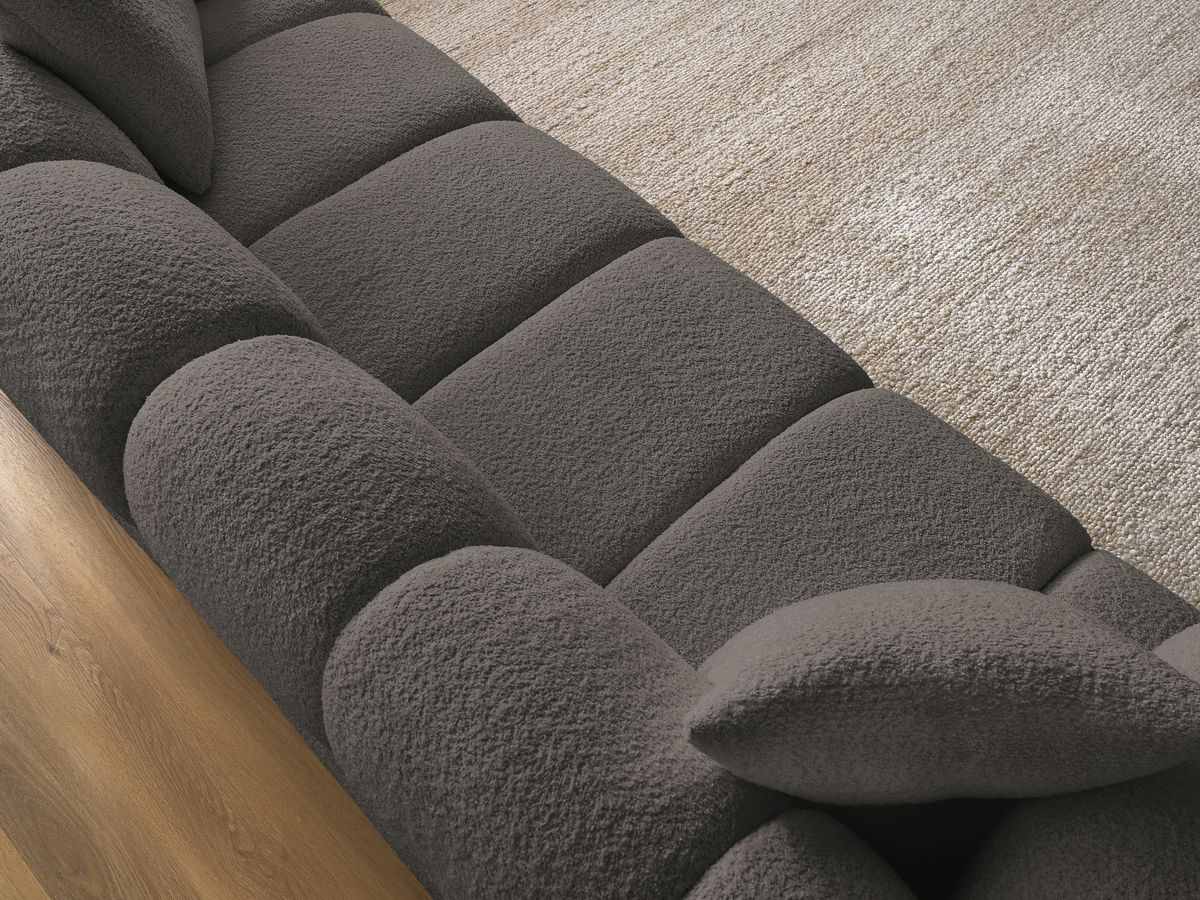 Bobochic Pamira Sofa 3-Sitzer Bouclé-Stoff Braun