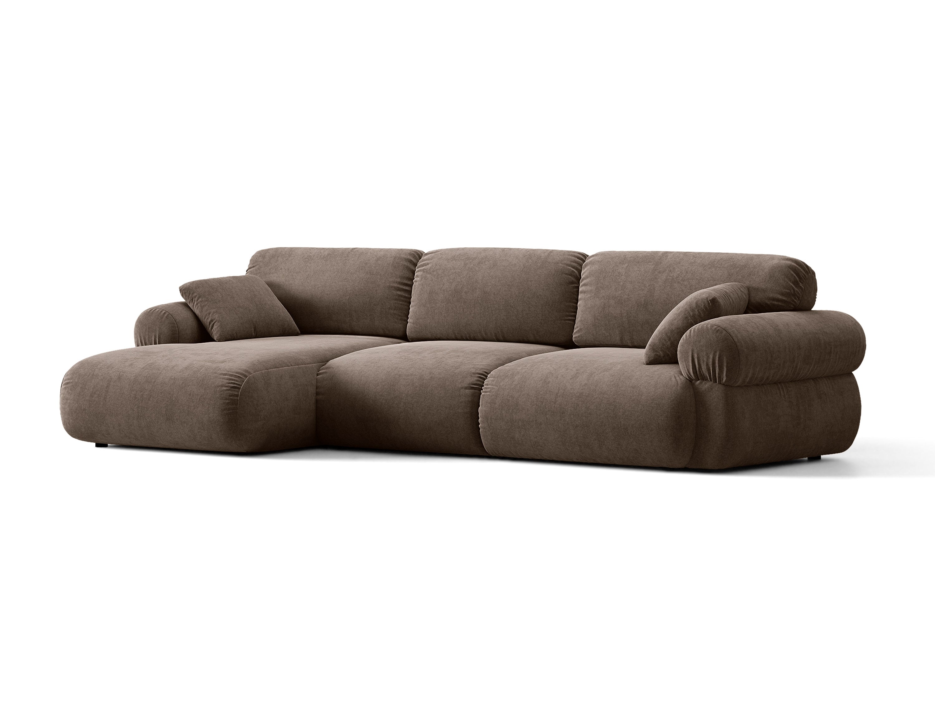Micadoni Ophelia Ecksofa 6-Sitzer Strukturierter Stoff Liberty Cappuccino Links