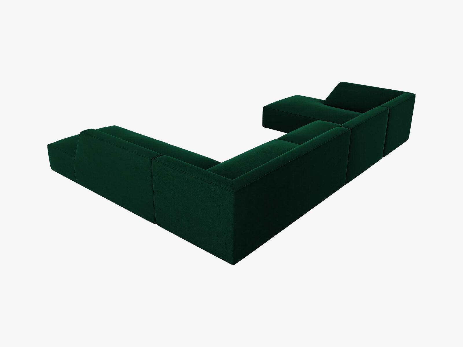 Micadoni Panorama-Ecksofa Ruby 7-Sitzer Rechts Samt Salvador Flaschengrün