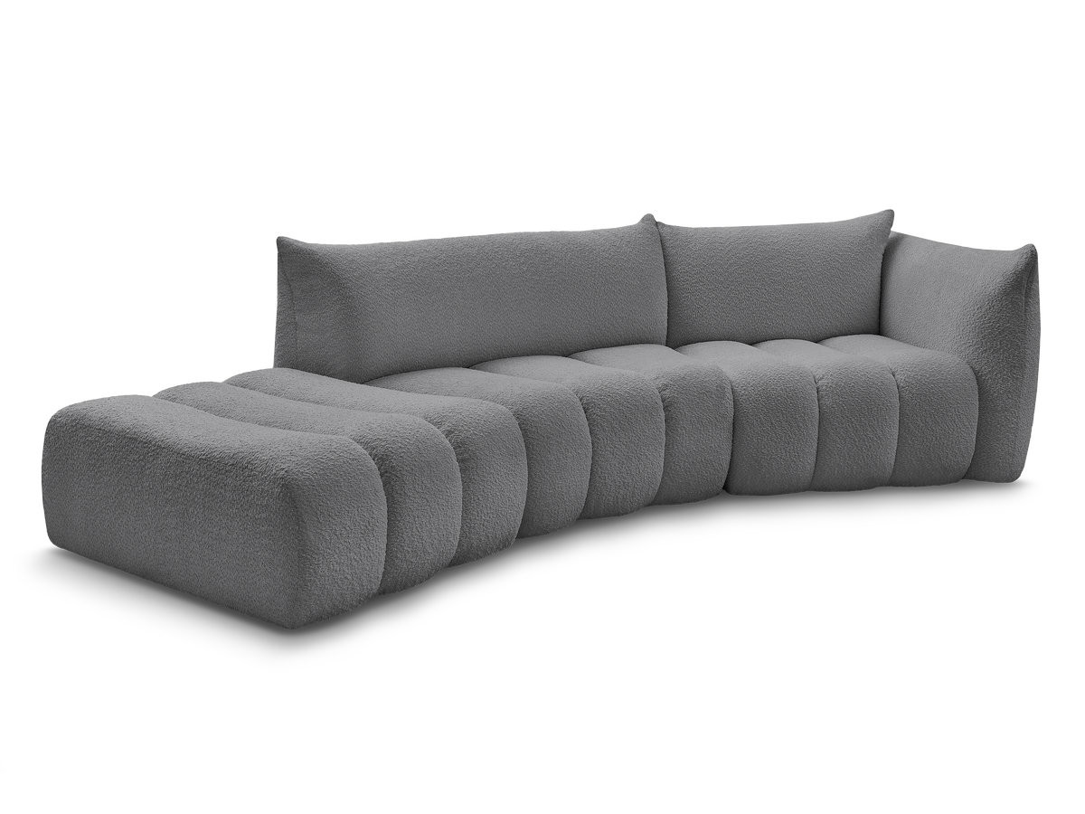 Bobochic Azra Ecksofa 325 × 112 cm Bouclé-Stoff Dunkelgrau Ecke rechts