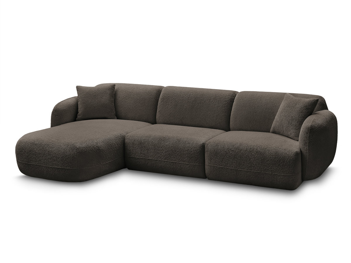 Bobochic Anda Ecksofa 292 × 163 cm Chenille Braun Ecke links