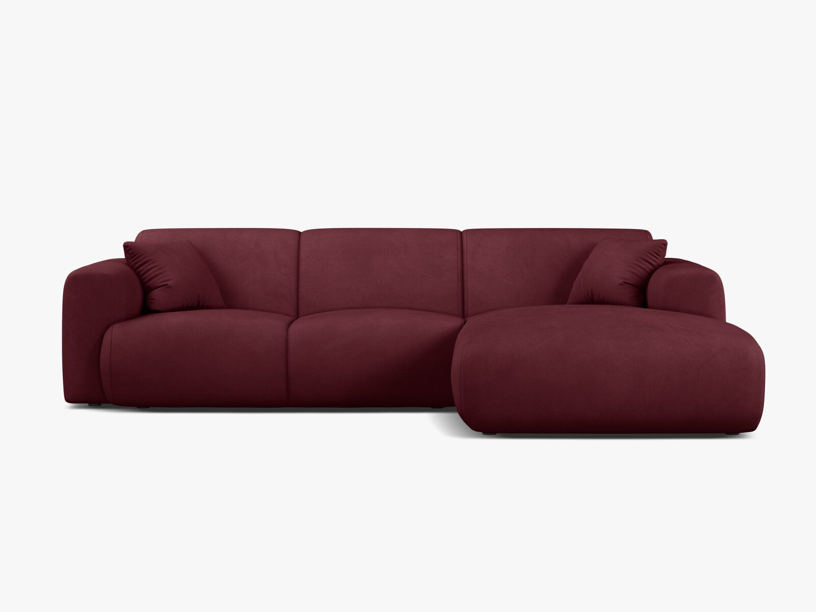 Micadoni Ecksofa Molino 4-Sitzer Rechts Strukturierter Stoff Rebel Bordeaux
