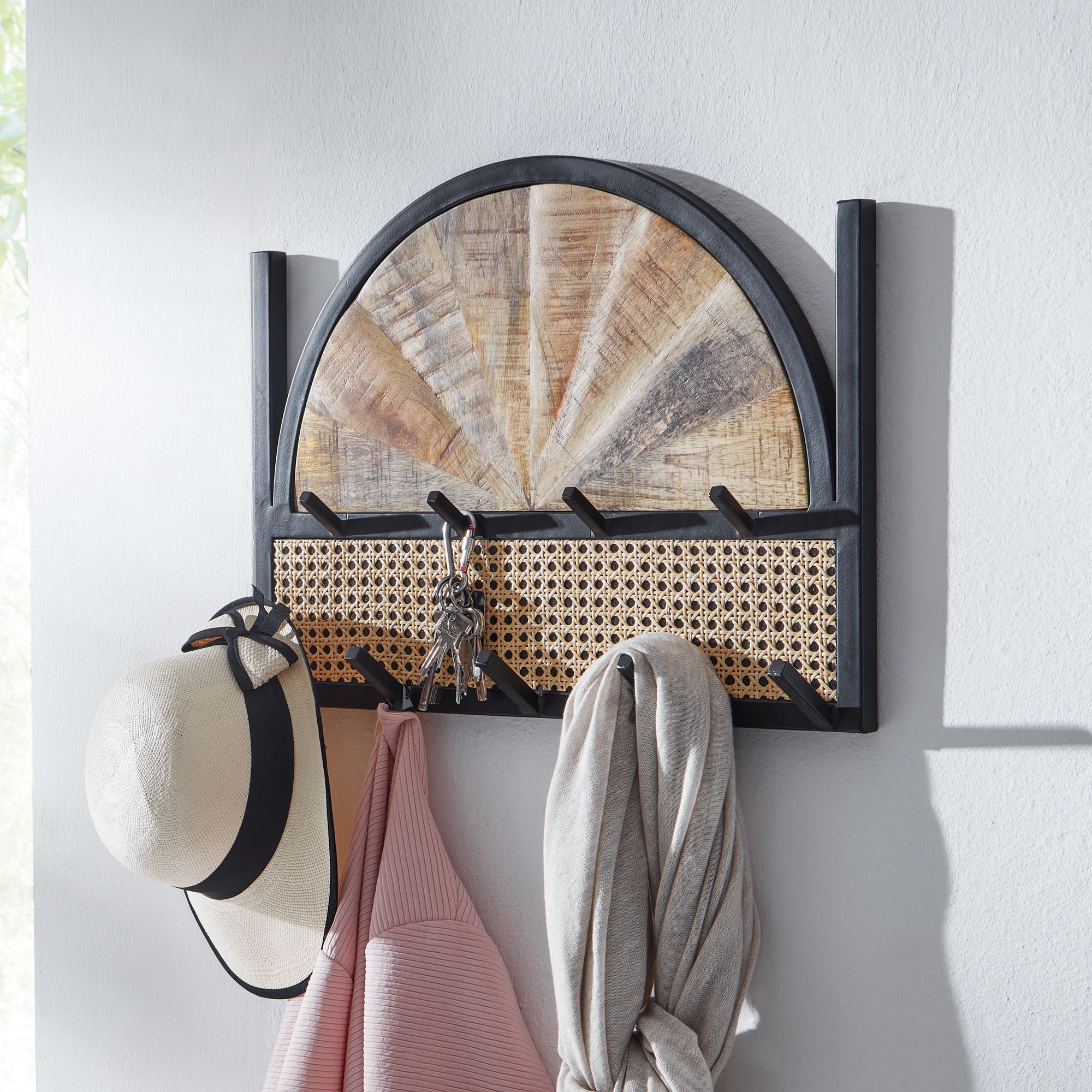 Wandgarderobe Skalanes Mango Massivholz Braun 53 × 7,5 × 40 cm