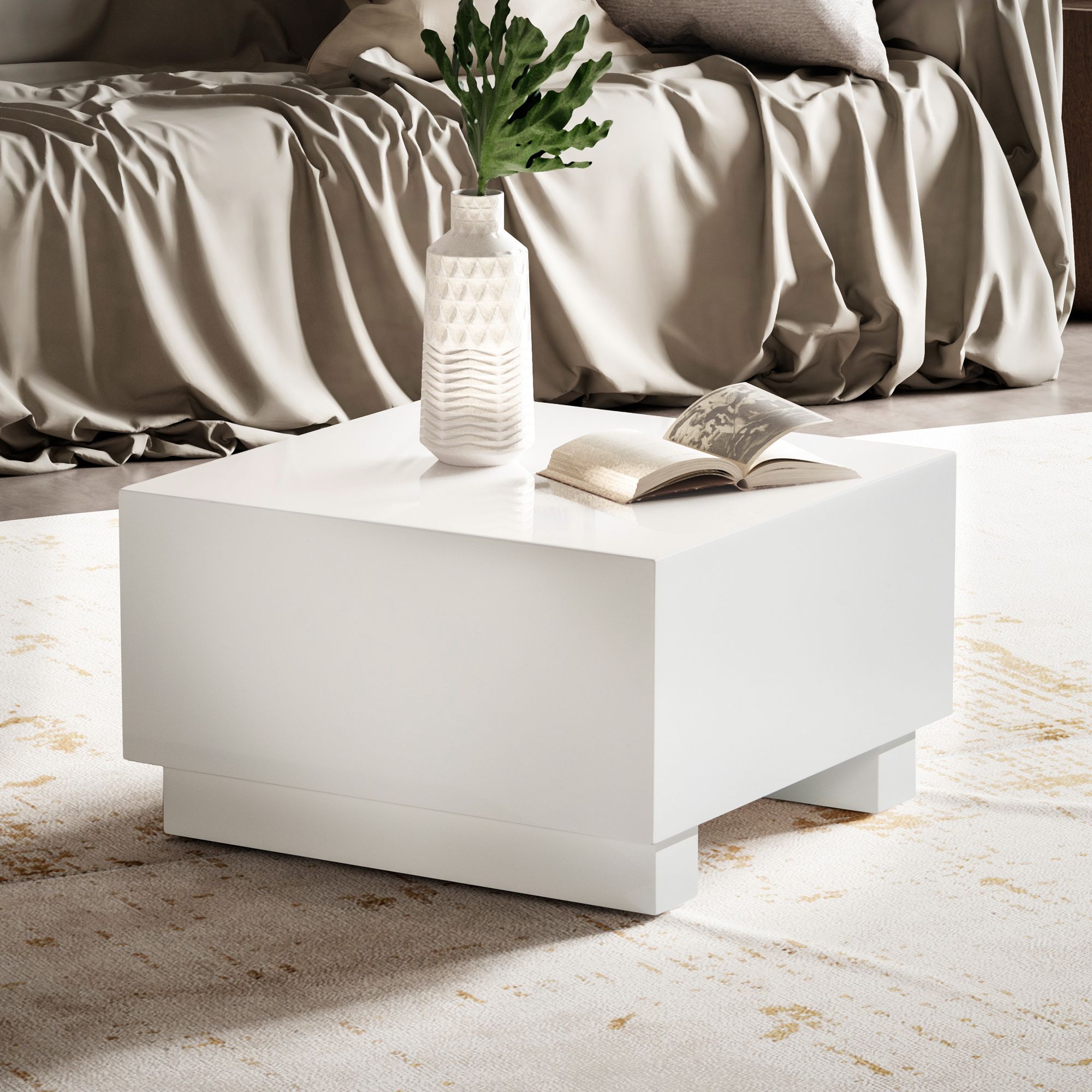 Couchtisch Alsen Weiß 60 × 60 × 35 cm