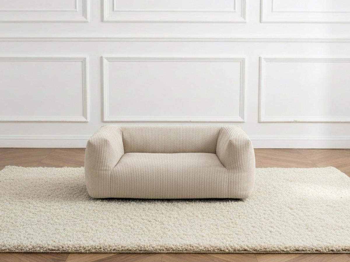 Bobochic Salto Hundekorb Cordsamt Beige, Größe L (90 cm)