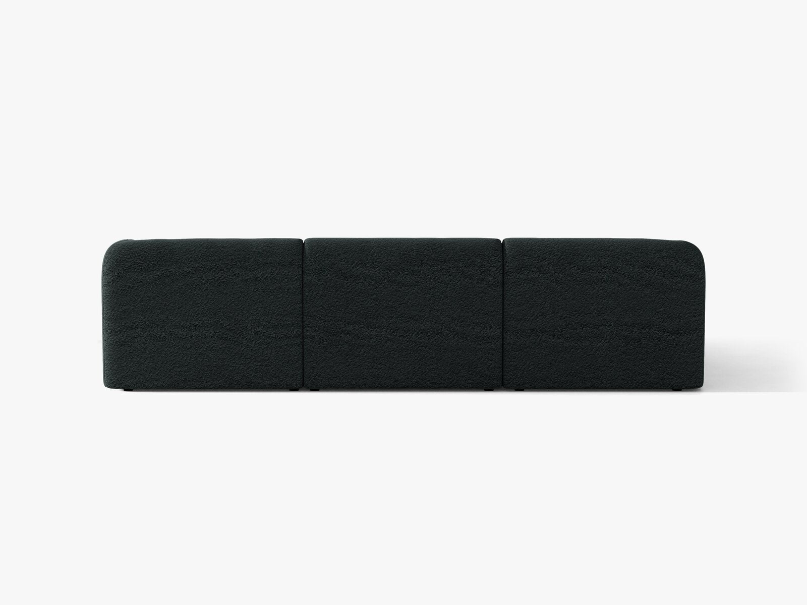 Micadoni Ecksofa Miley 4-Sitzer Links Boucle Baloo Schwarz