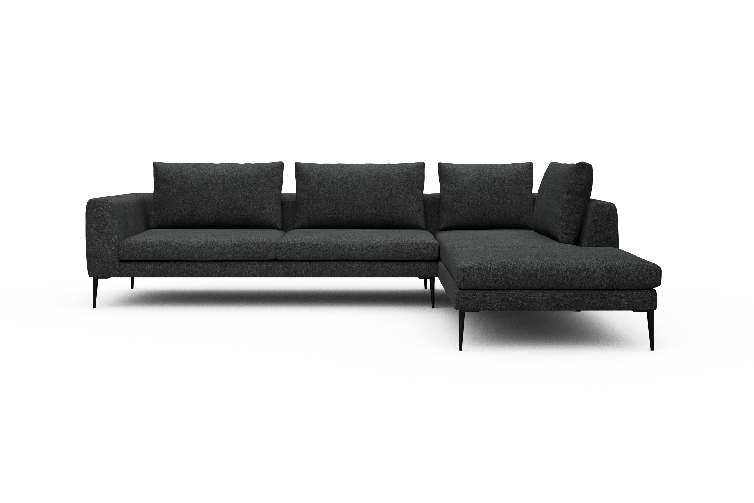 Skandi Home Ecksofa Paul Relax-Ecke links mit 3-Sitzer Boucle-Charcoal moebelfaktor