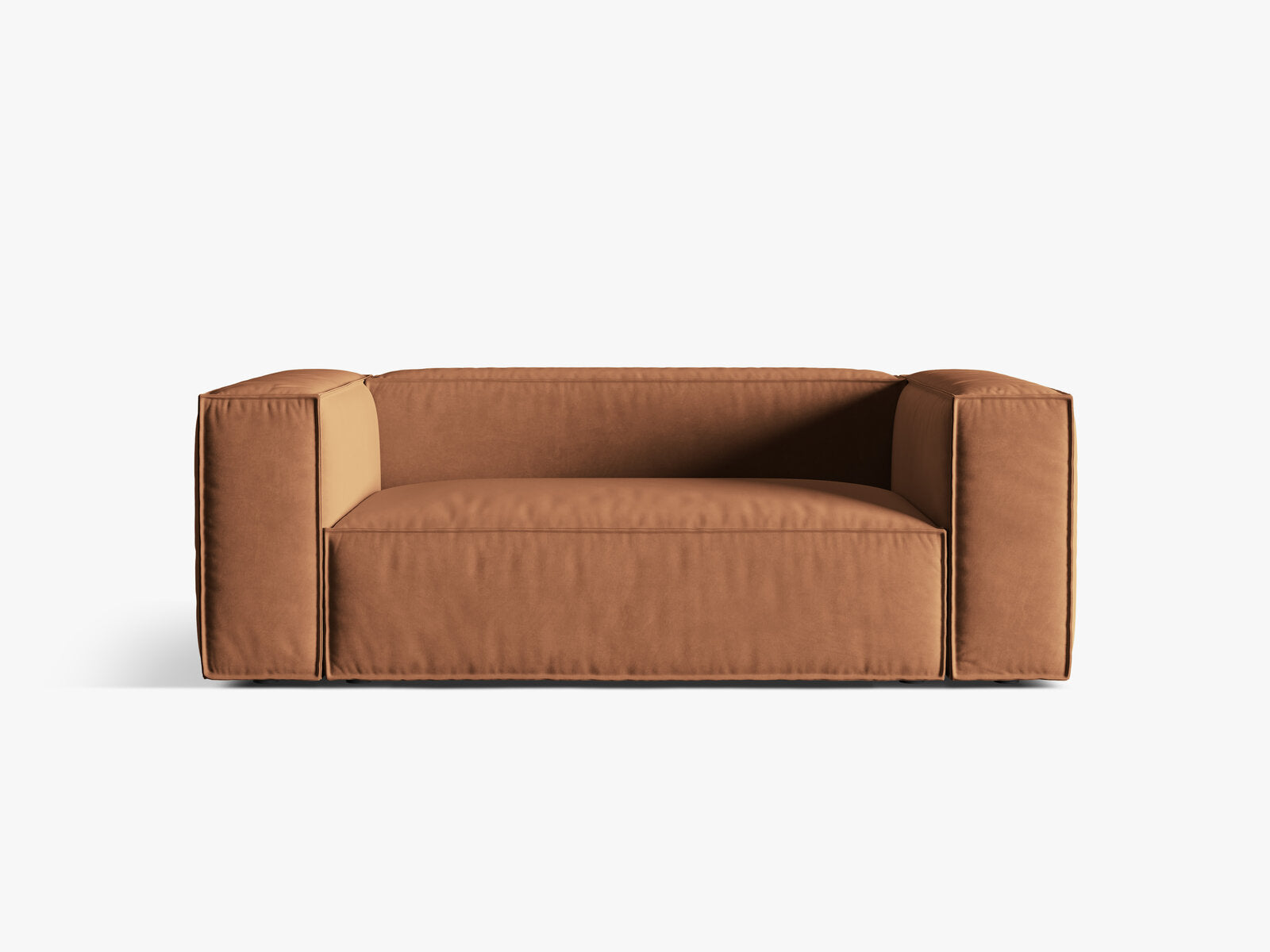 Micadoni Sofa Nuria 2-Sitzer Samt Honig