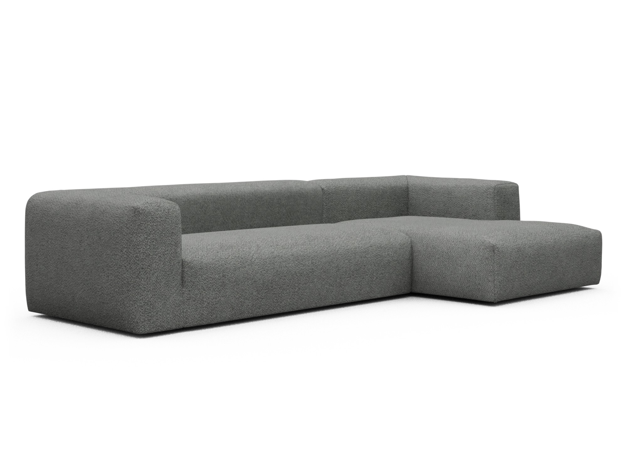 Skandi Home Ecksofa Fred Chaiselongue rechts mit 2,5-Sitzer Vanora-Warm-Grey moebelfaktor