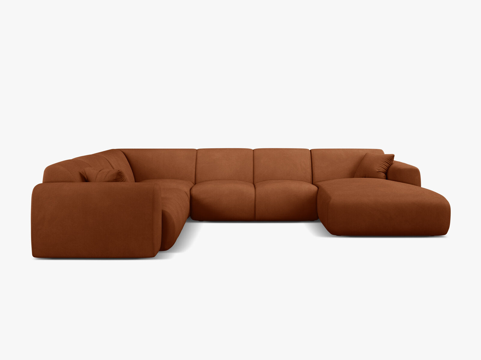 Micadoni Molino Panoramasofa 6-Sitzer Links Chenille Rebel Orange
