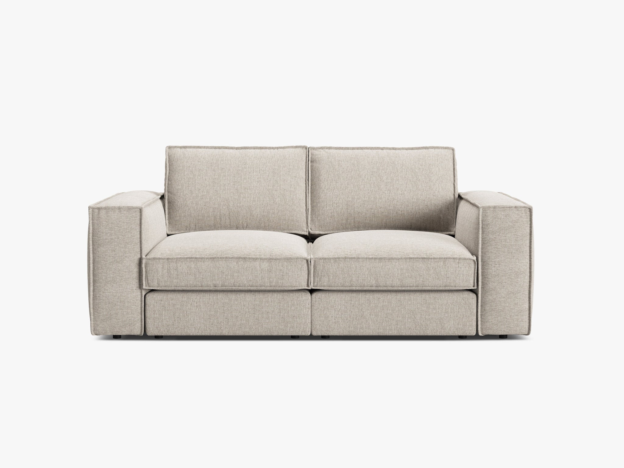 Micadoni modulares Sofa Pola 2-Sitzer Strukturierter Stoff Babel Sand