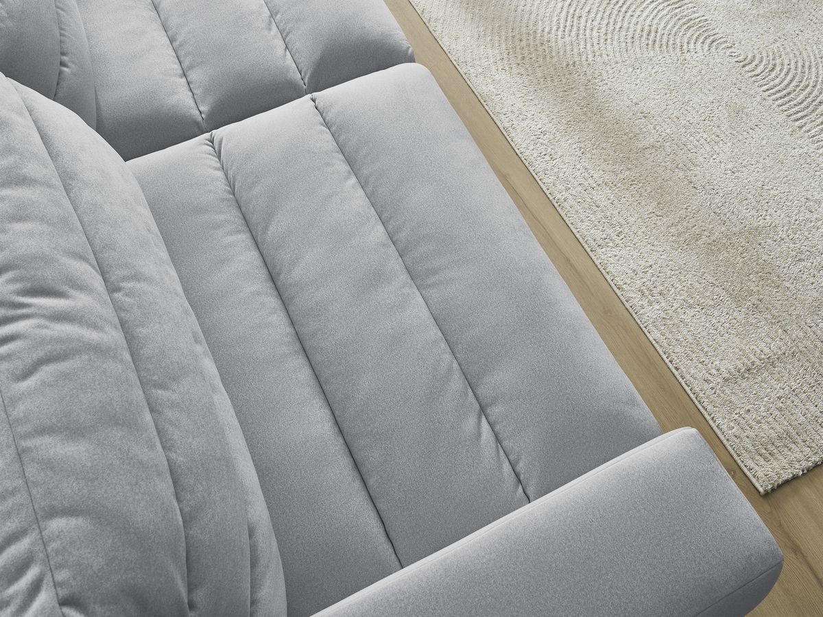 Bobochic Sierra Sofa 3-Sitzer Samt Hellgrau