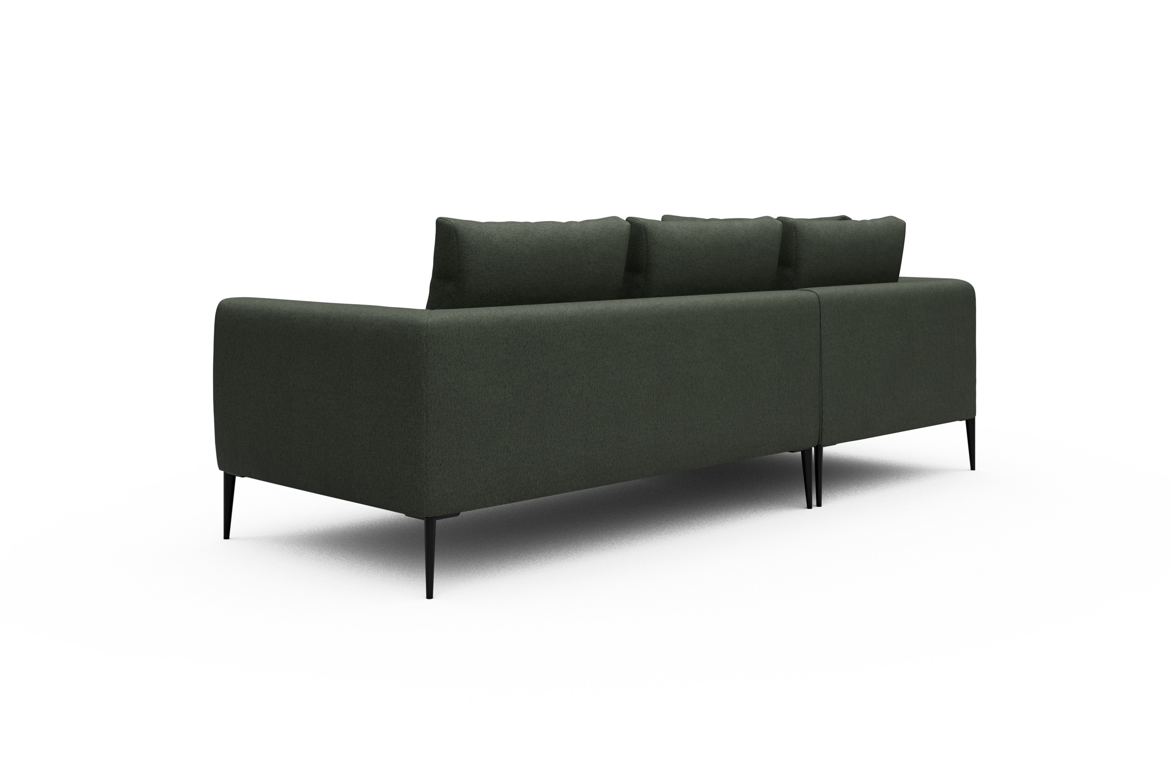 Ecksofa Paul Relax-Ecke links mit 2-Sitzer Denari-Forest-Green