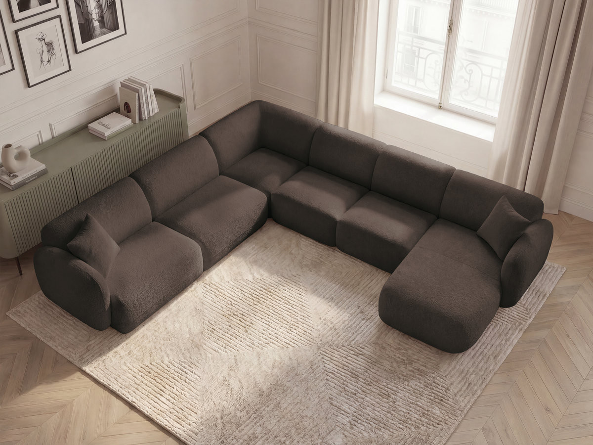 Bobochic Anda Wohnlandschaft Chenille Braun Ecke links