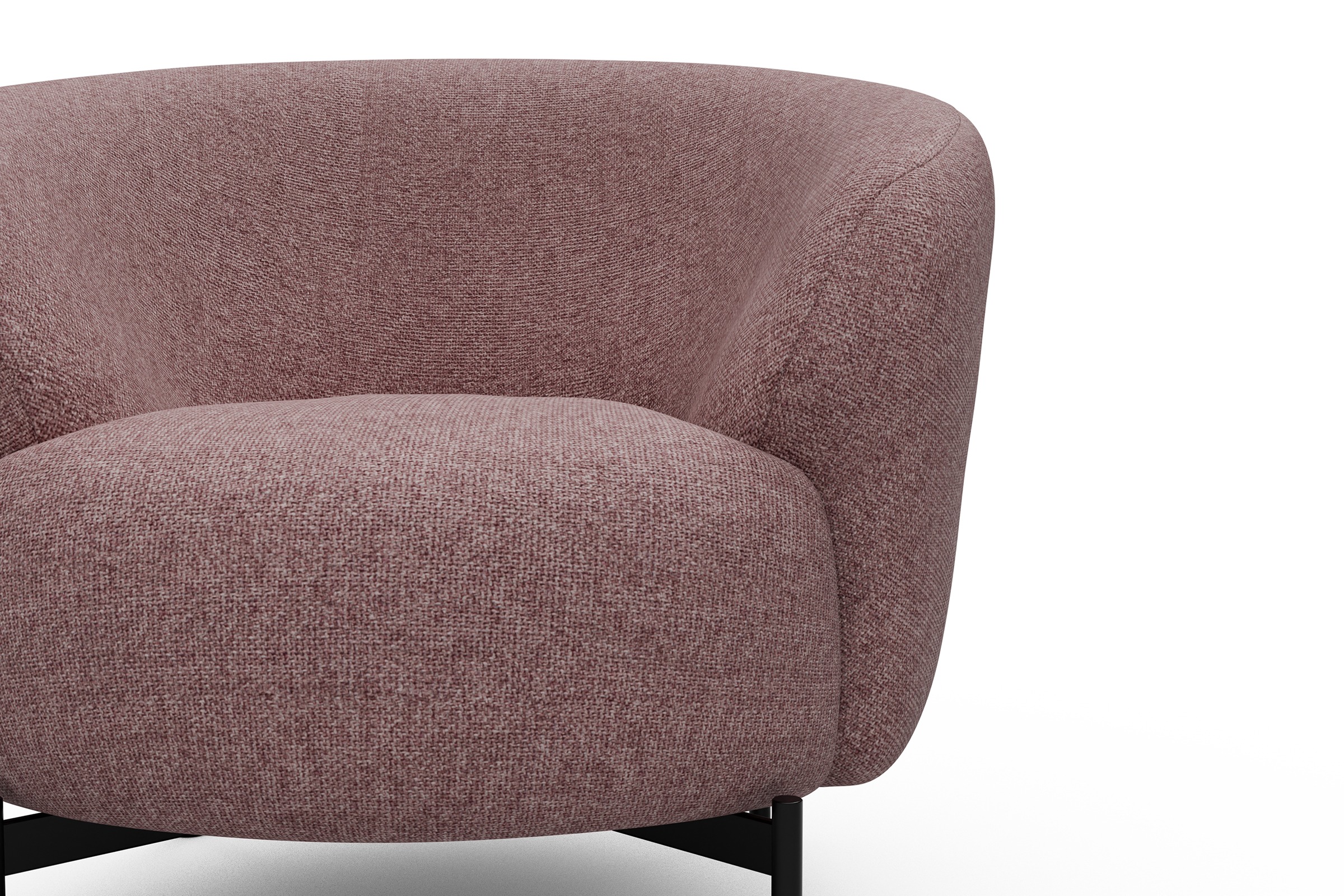 Sessel Ronda X-Metallgestell Schwarz Sama-Flamingo