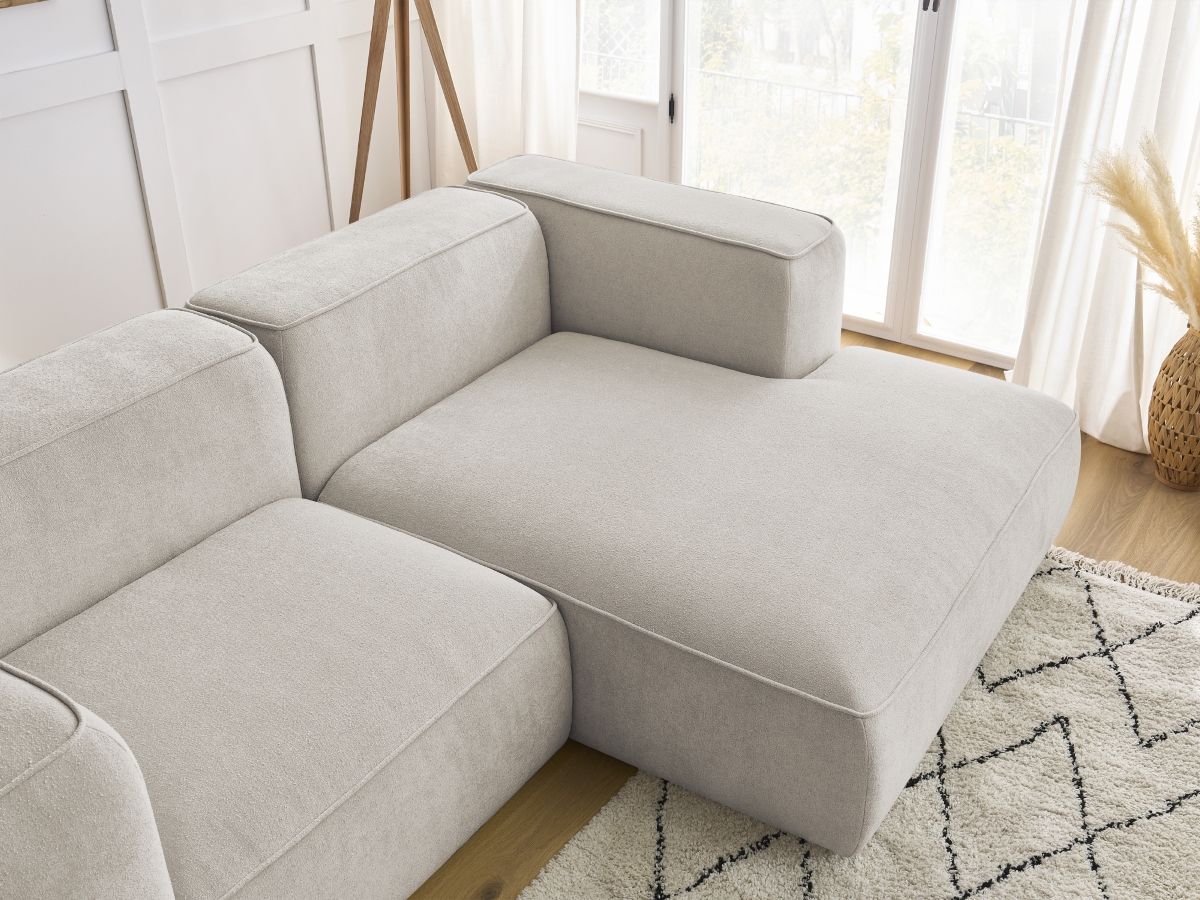 Bobochic Zephyr Ecksofa 260 × 165 cm Strukturstoff Beige Ecke rechts