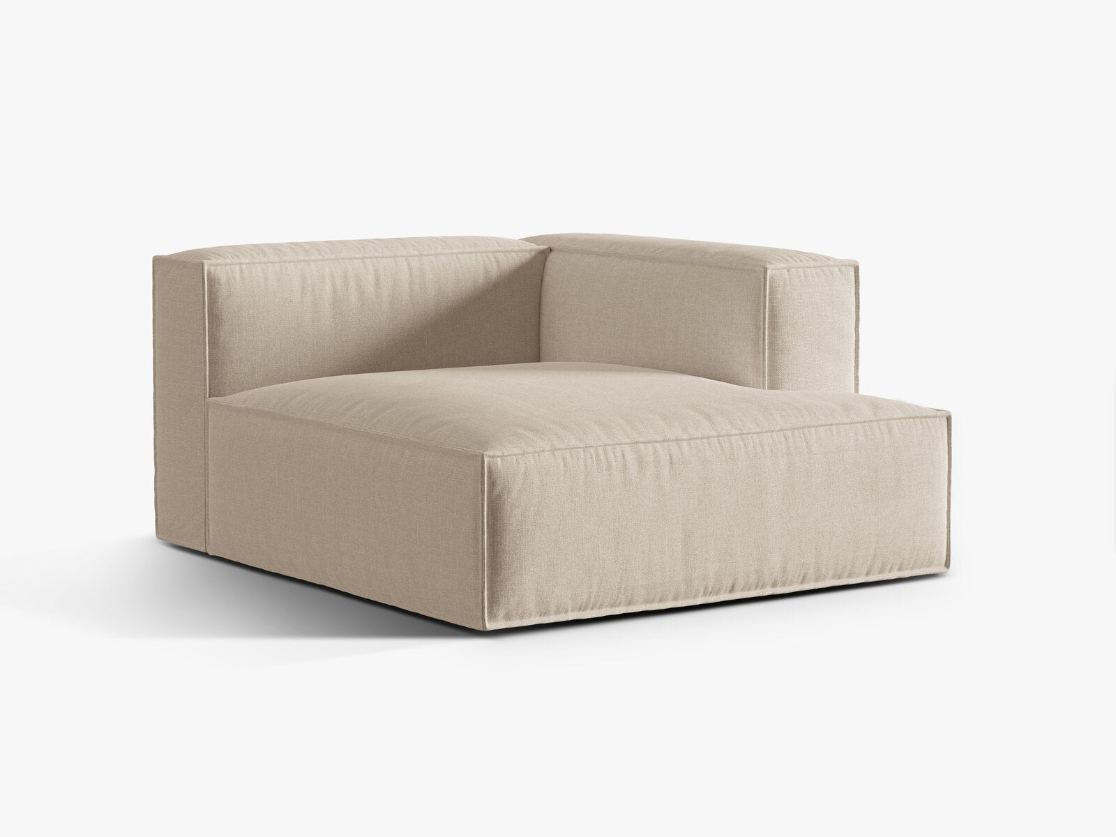 Micadoni Recamiere Nuria 1-Sitzer Rechts Strukturierter Stoff Beige