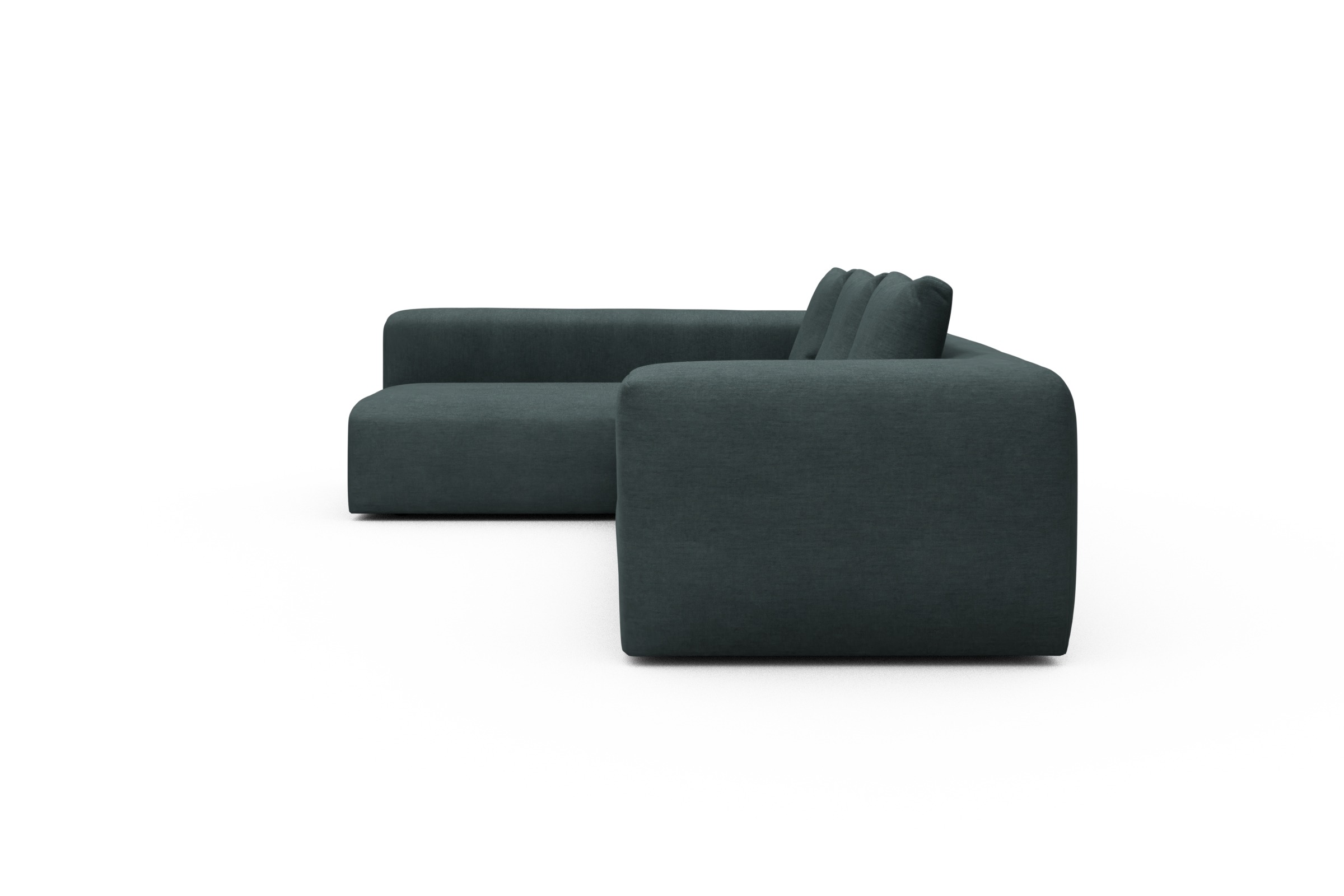 Ecksofa Fred 2x 2,5-Sitzer links offen Vivus-Blue