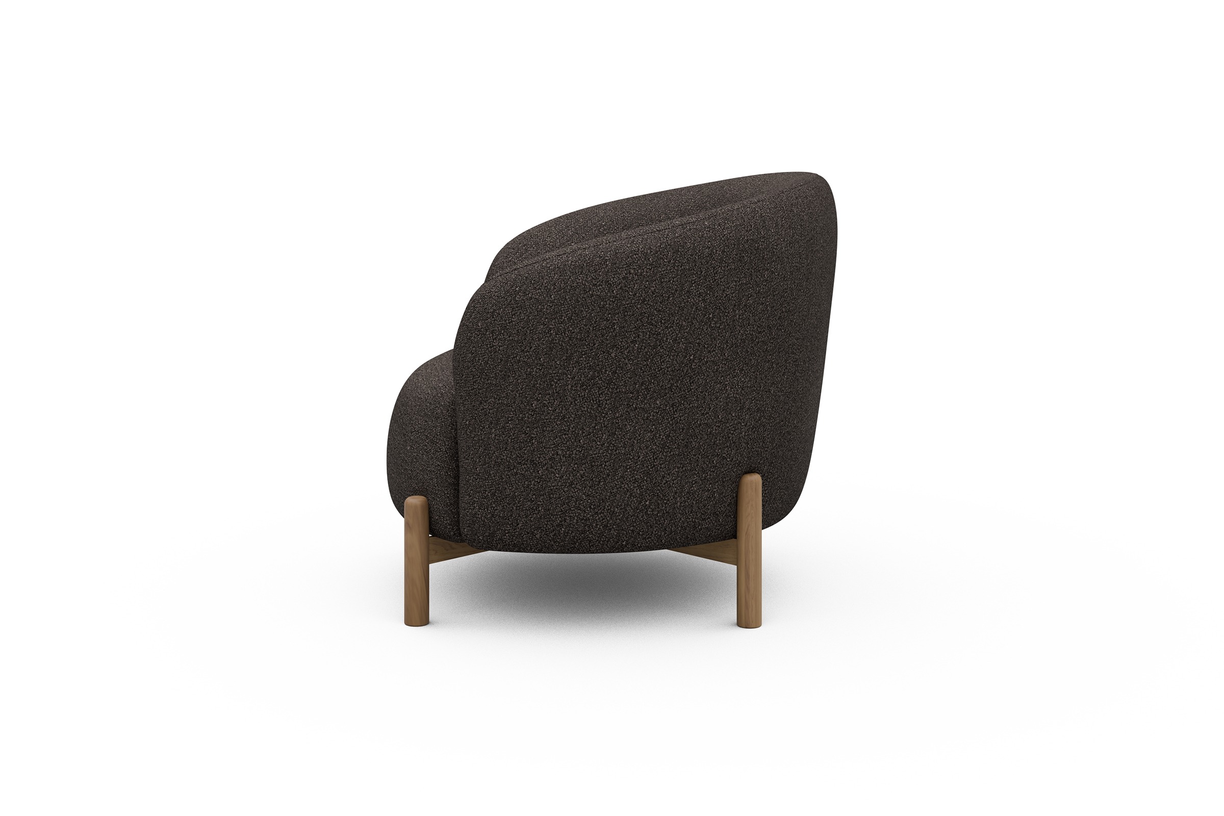 Sessel Ronda Holzbeine Eiche Natur Boucle-Taupe
