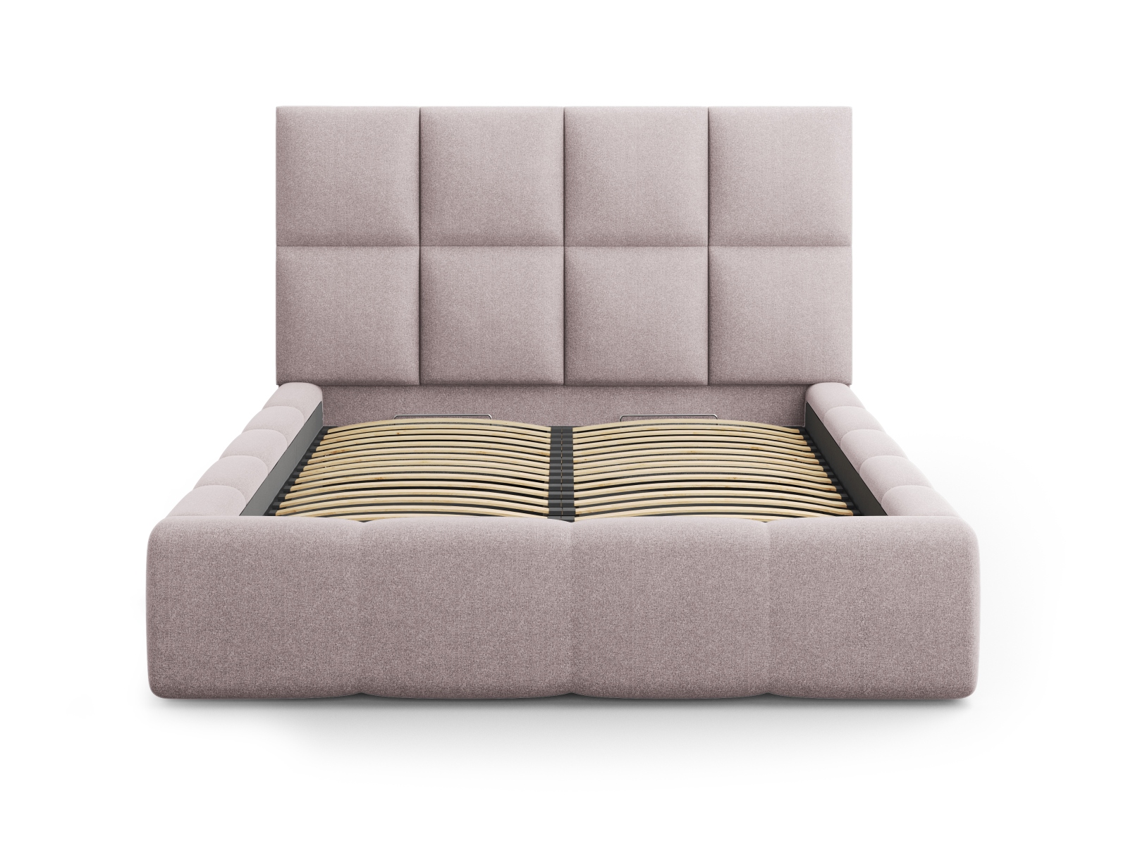 Cosmopolitan Design Stauraumbett mit Kopfteil Livigno 200x200 Strukturierter Stoff Solid Rosa