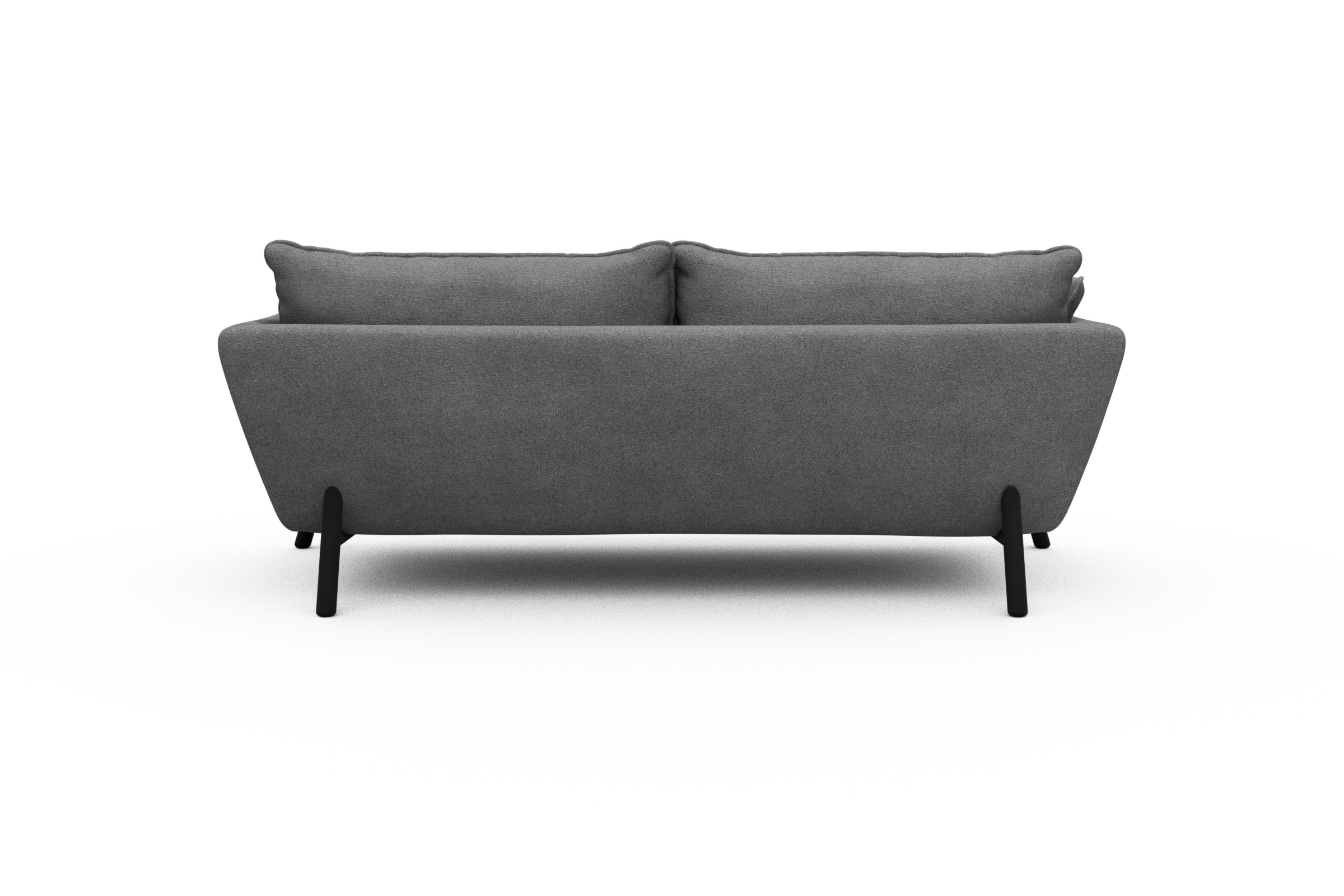 Sofa Emil PREMIUM 3-Sitzer Beinfarbe Eiche Schwarz Boucle-Ash-Grey