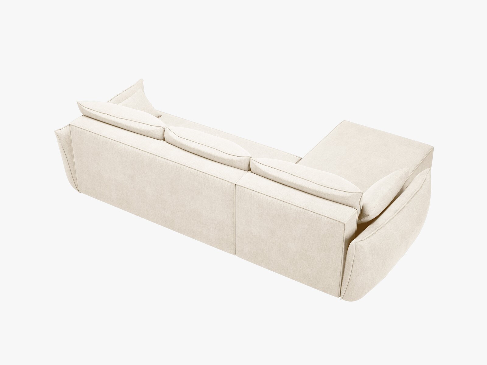 Micadoni Kaelle Ecksofa 4-Sitzer mit Schlaffunktion Rechts Chenille Over The Horizon Helles Beige