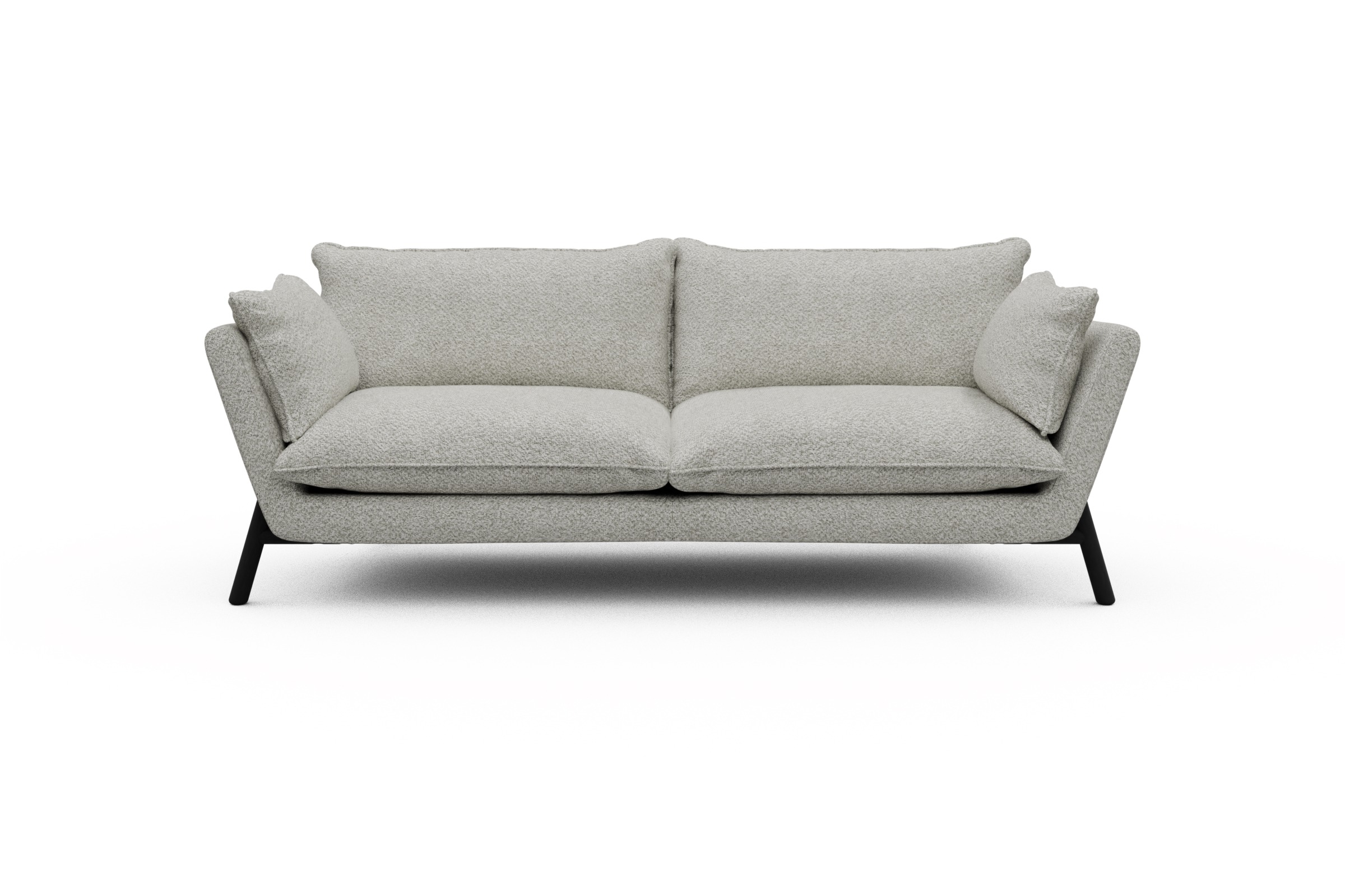 Skandi Home Sofa Emil PREMIUM 3-Sitzer Beinfarbe Eiche Schwarz Vanora-Warm-Sand moebelfaktor
