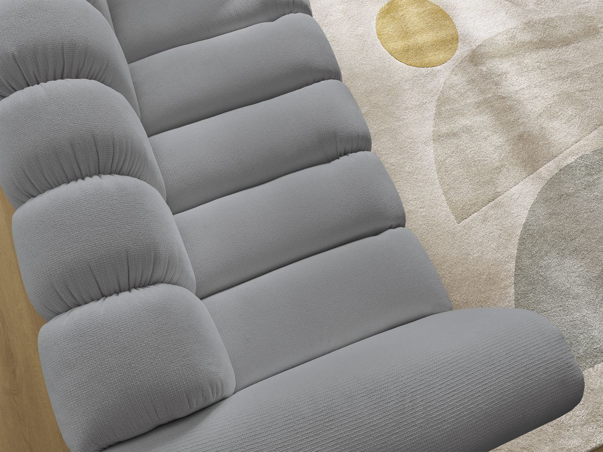 Bobochic Talia Sofa 3-Sitzer Melange-Stoff Hellgrau