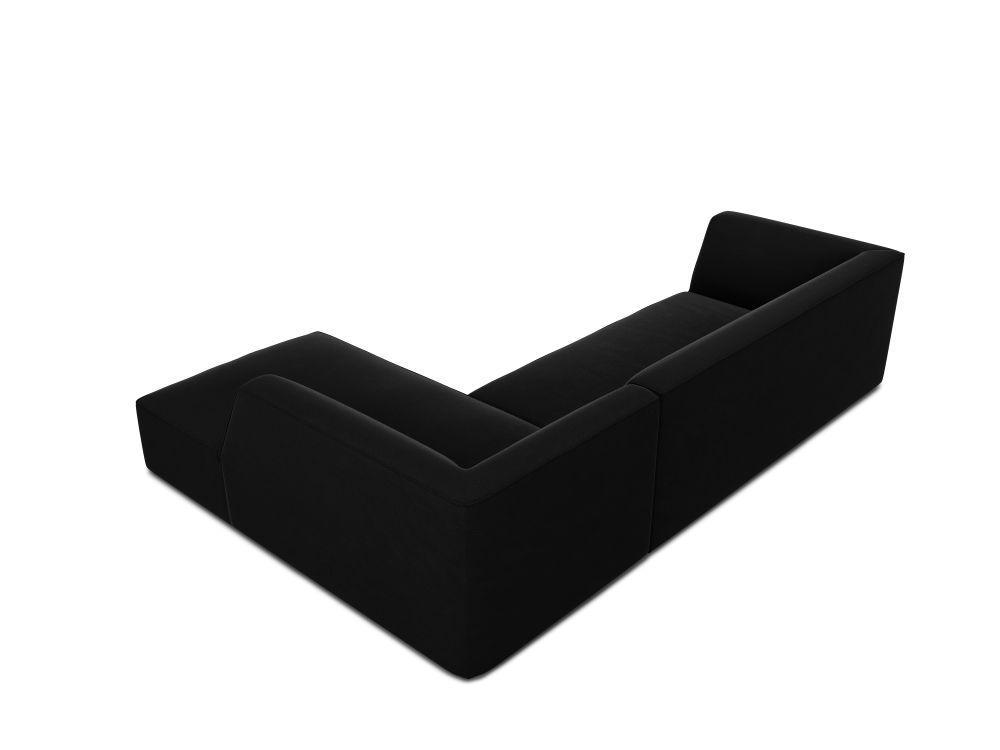 Cosmopolitan Design Ecksofa Siena 4-Sitzer Samt Salvador Schwarz Rechts