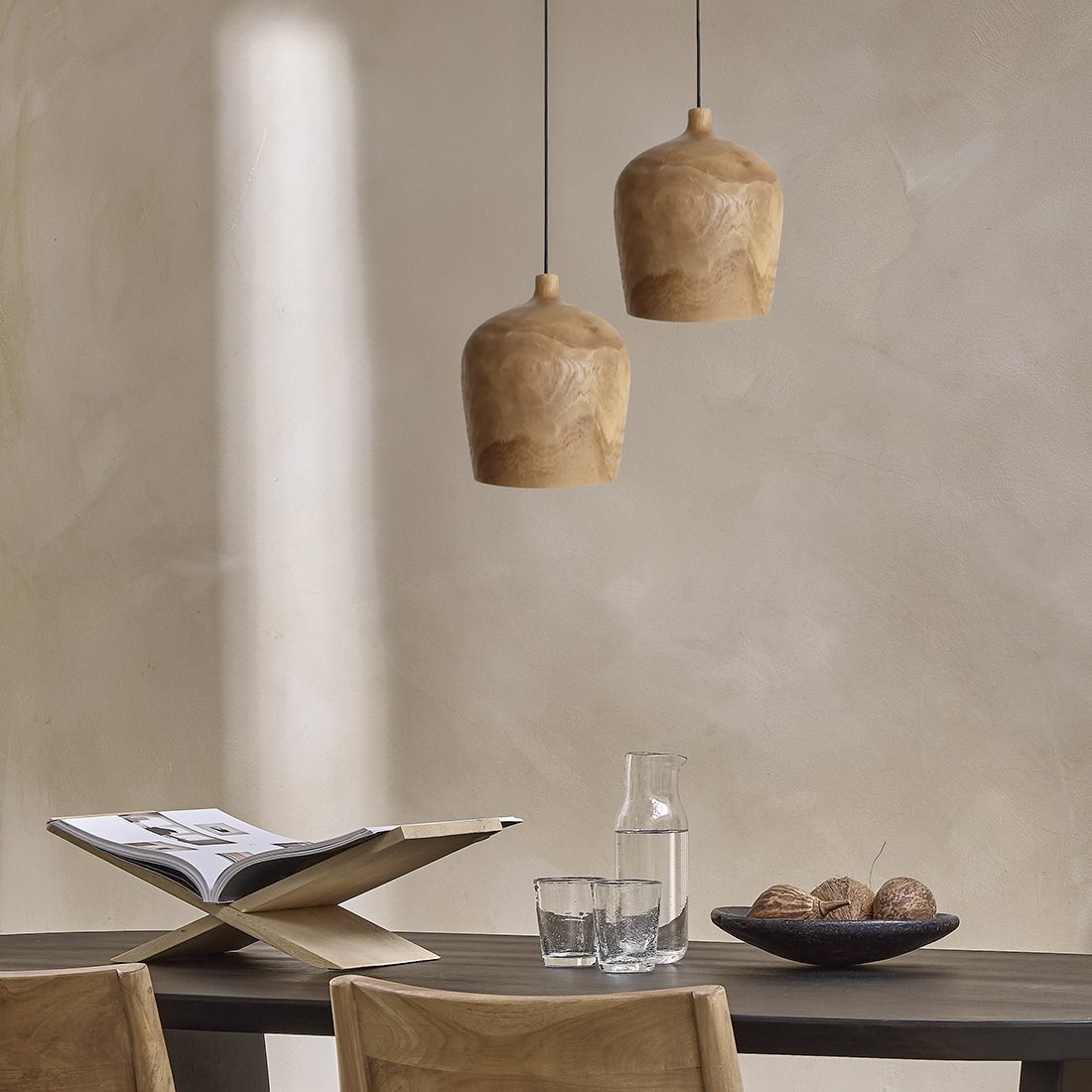 Raw Materials Pendelleuchte Dome/Bottle Teak