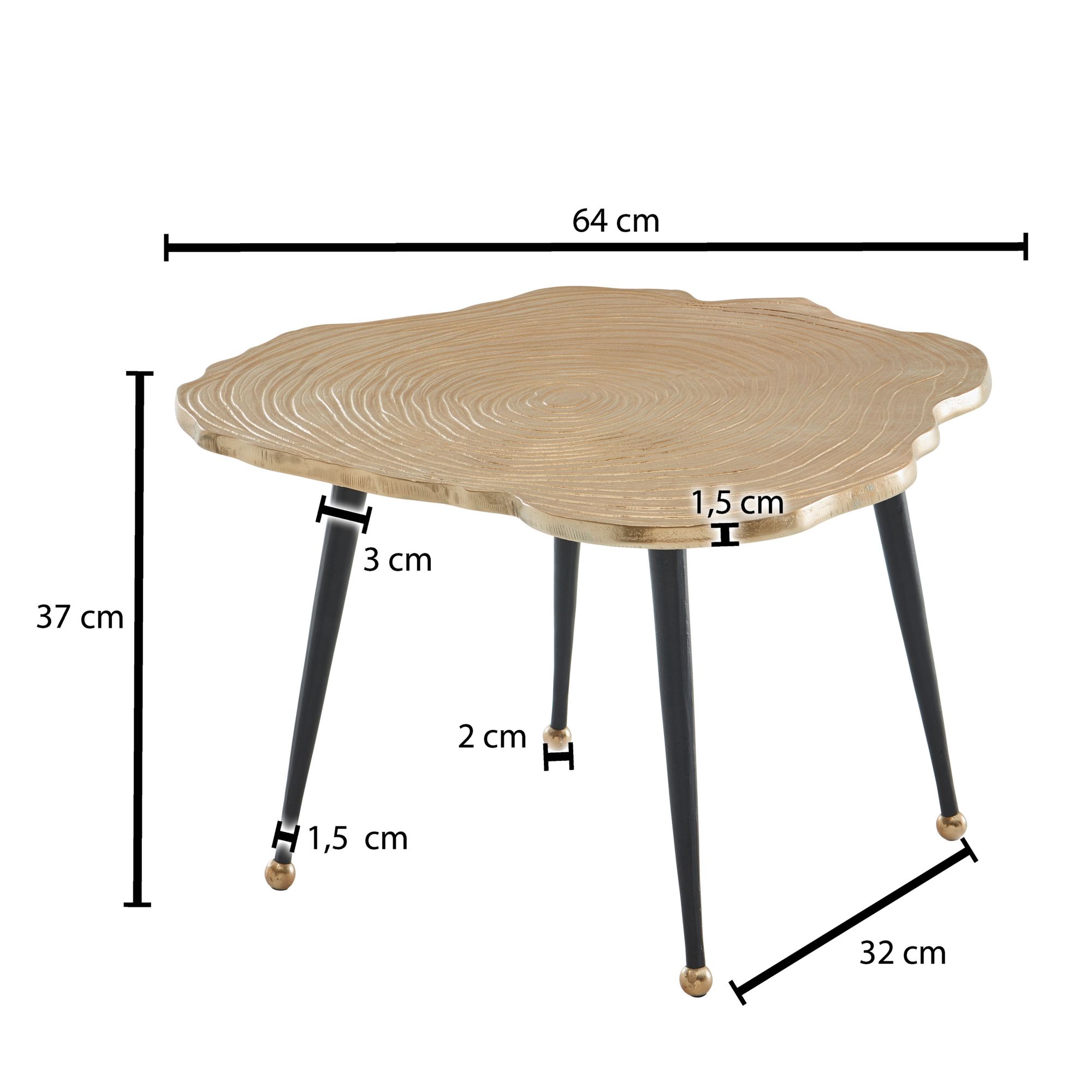 Couchtisch Videy Aluminium Gold 64 × 64 × 37 cm