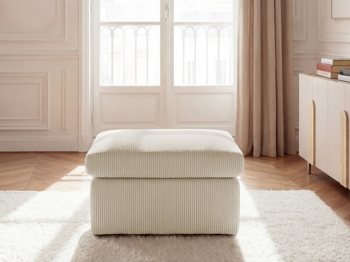 Bobochic Enore Pouf Cordsamt Beige