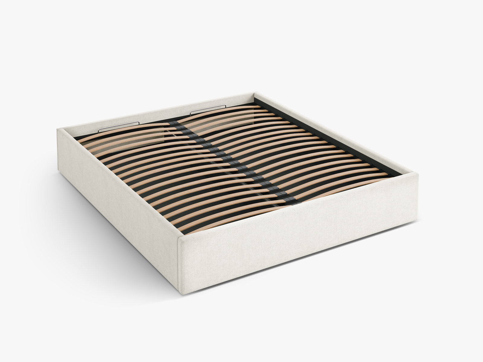 Micadoni Bett Susan Strukturierter Stoff Helles Beige 160x200
