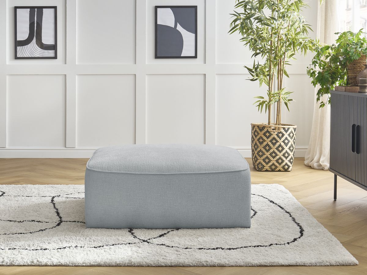 Bobochic Leopold Pouf Strukturstoff Hellgrau