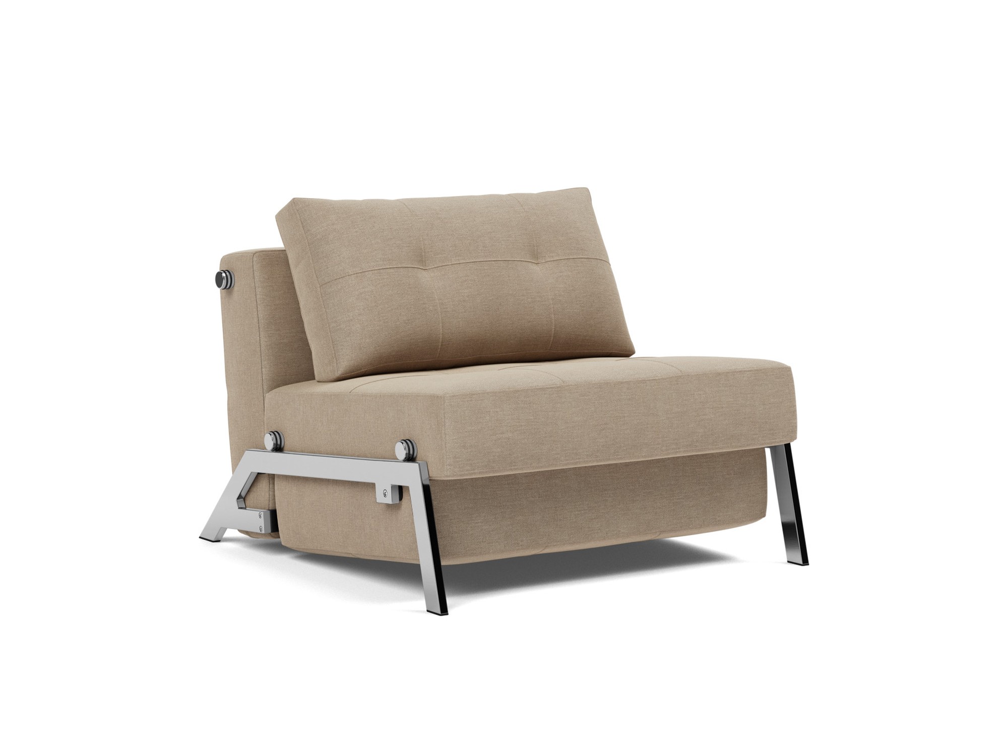 Schlafsessel Cubed 90 Flachgewebe Phobos 587-Mocha Beine Chrom