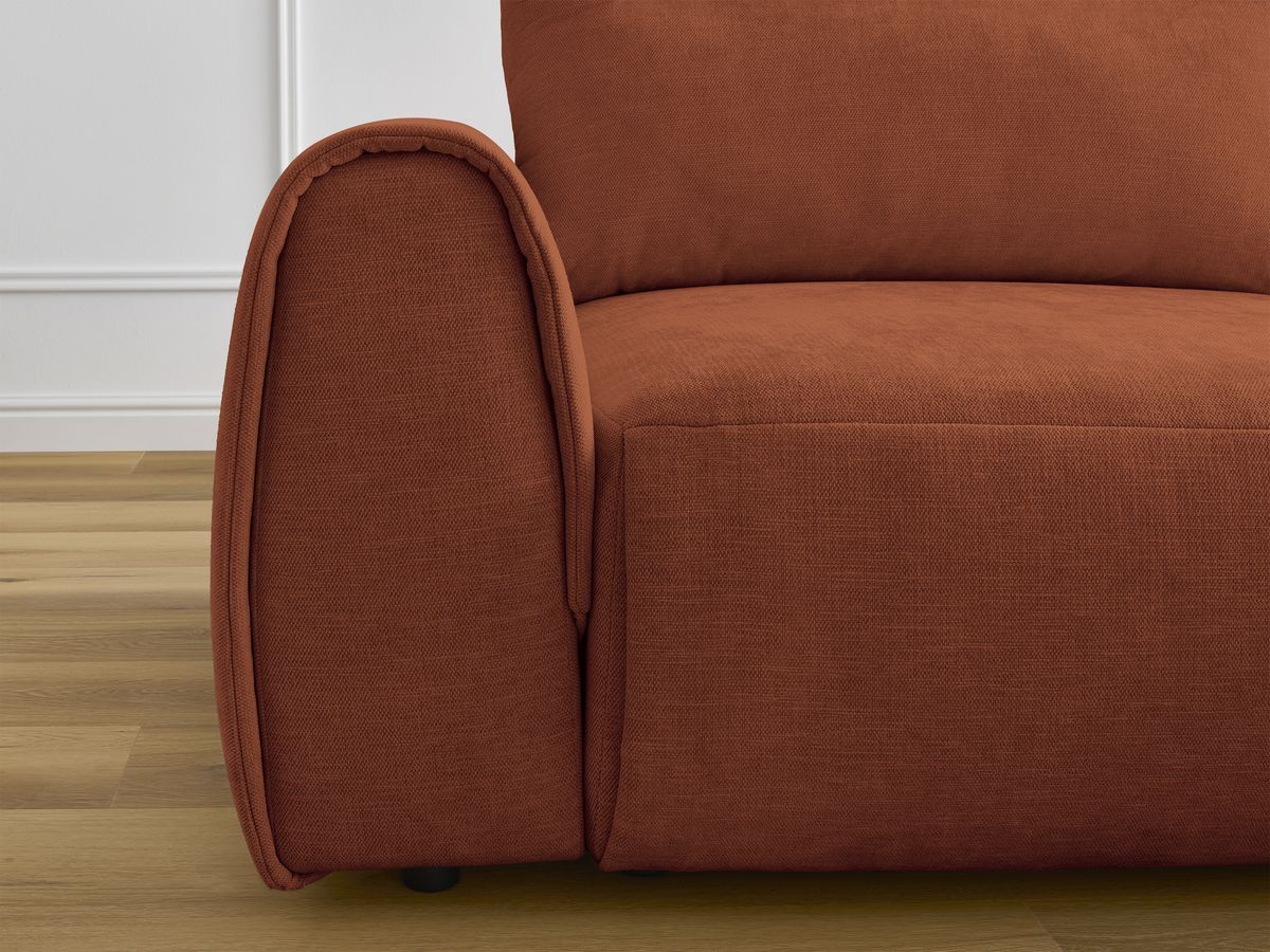 Bobochic Aden Ecksofa 246 × 152 cm Stoff Orange Ecke rechts