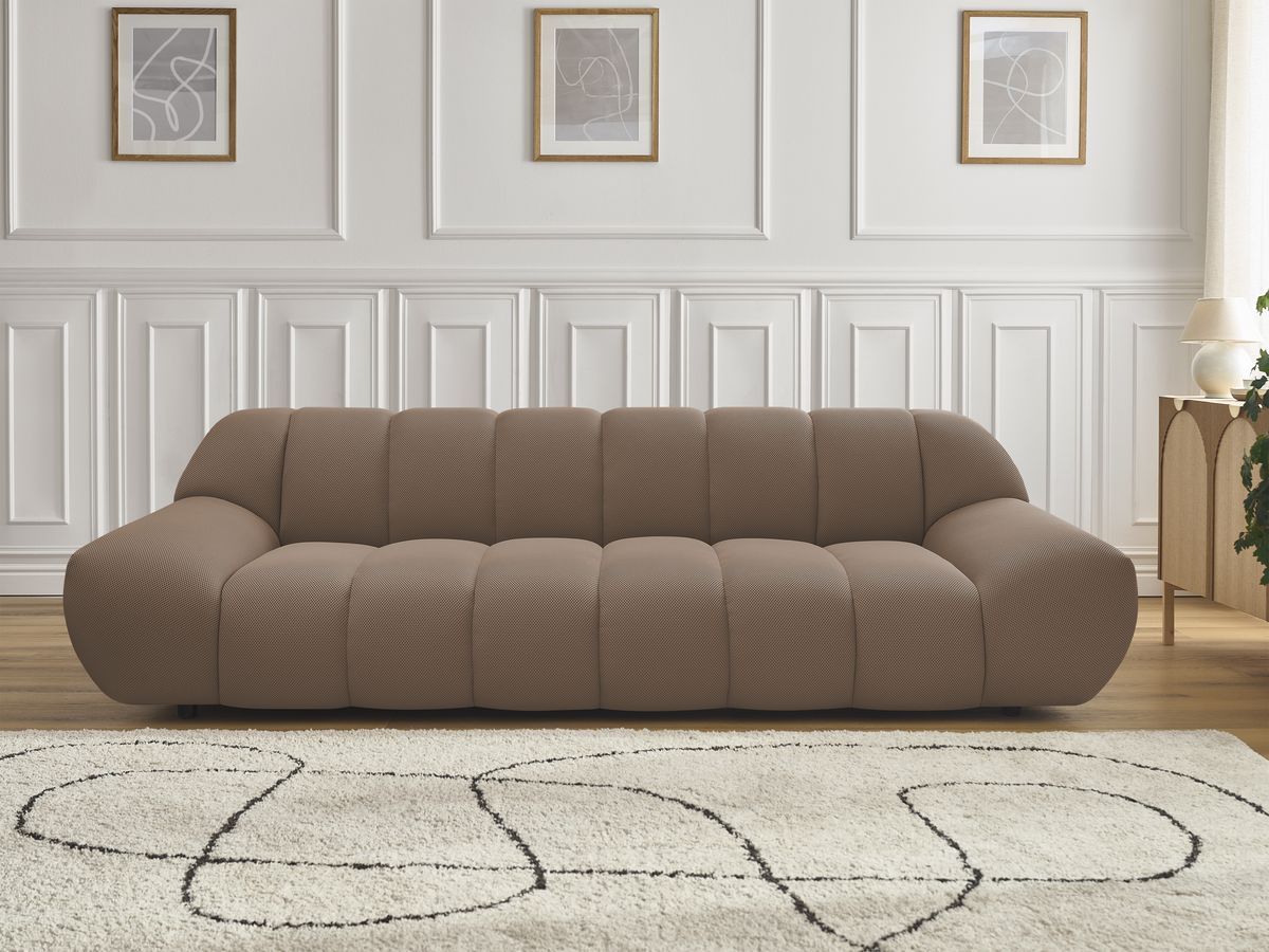 Bobochic Hayden Sofa 3-Sitzer Mesh-Stoff Braun