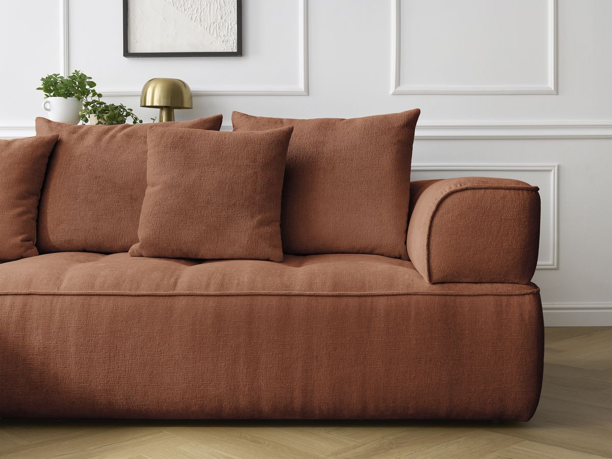Bobochic Whesley Ecksofa Stoff Orange Ecke rechts