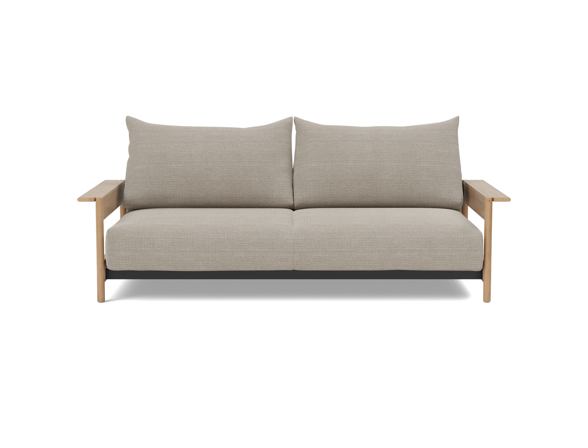 Schlafsofa Malloy Wood Strukturierter Stoff Kenya 579-Gravel