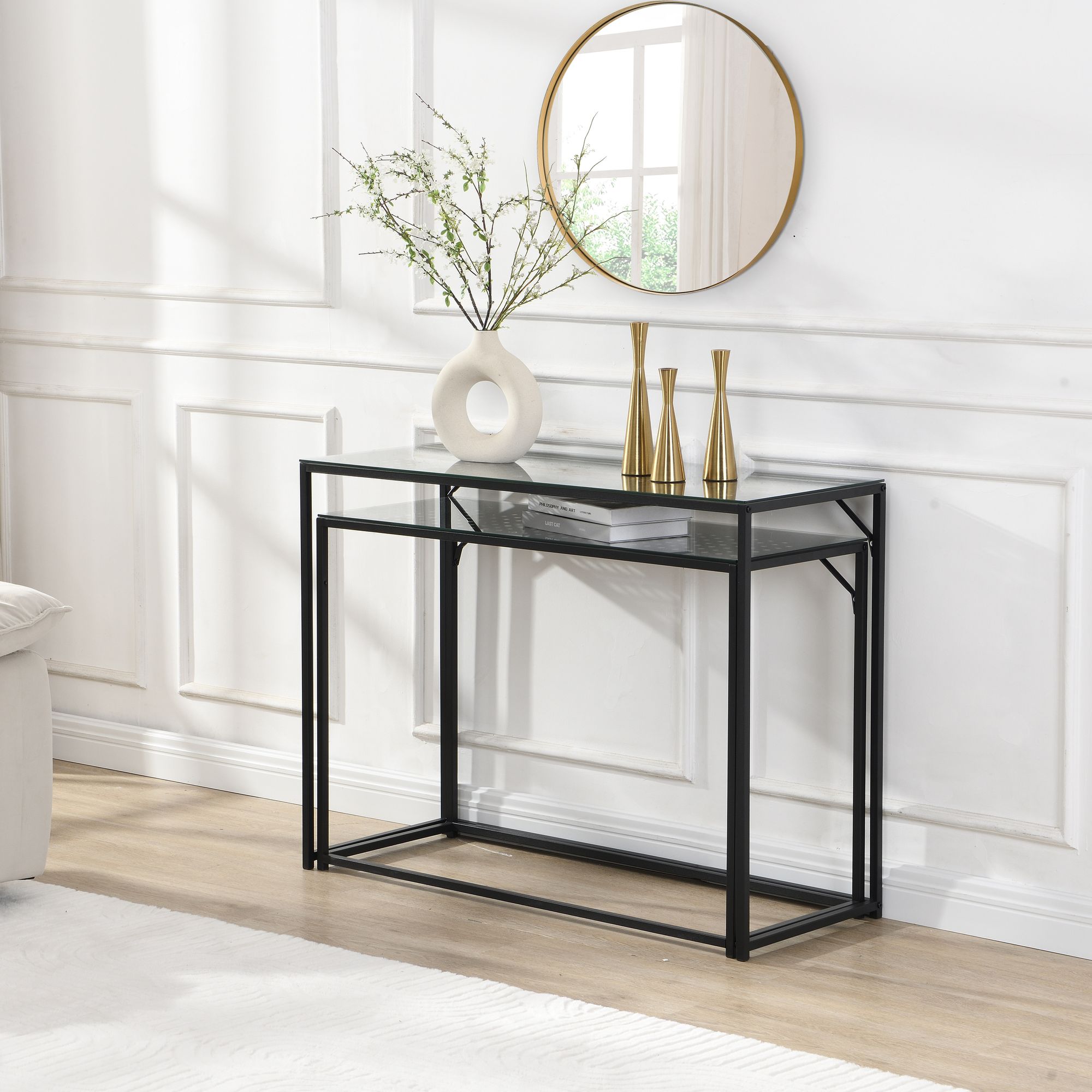 Konsolentisch Myrland Glas Schwarz 100 × 40 × 77 cm