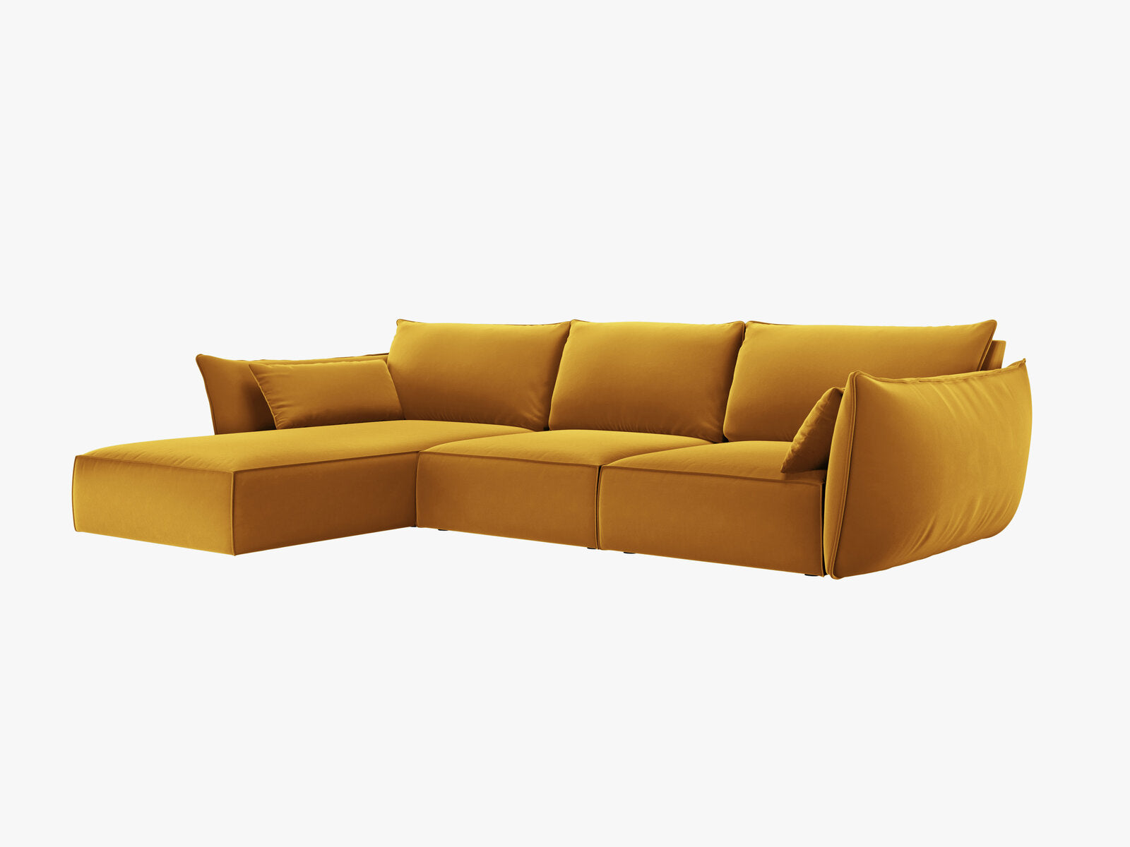 Micadoni Ecksofa Kaelle 4-Sitzer Links Samt Bluvel Gelb