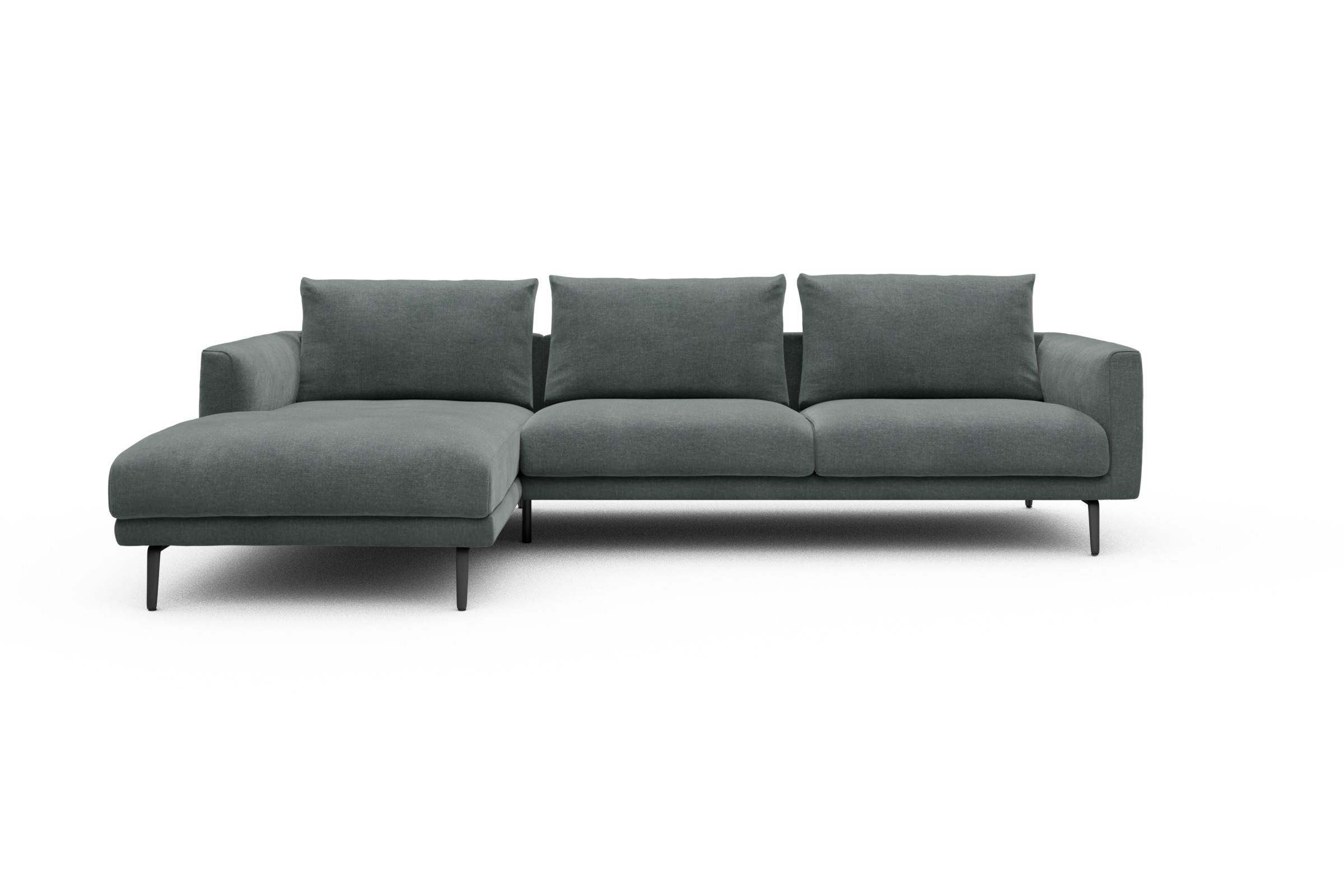 Skandi Home Ecksofa Karl Chaiselongue links mit 2,5-Sitzer Smooth-Silver-Grey moebelfaktor